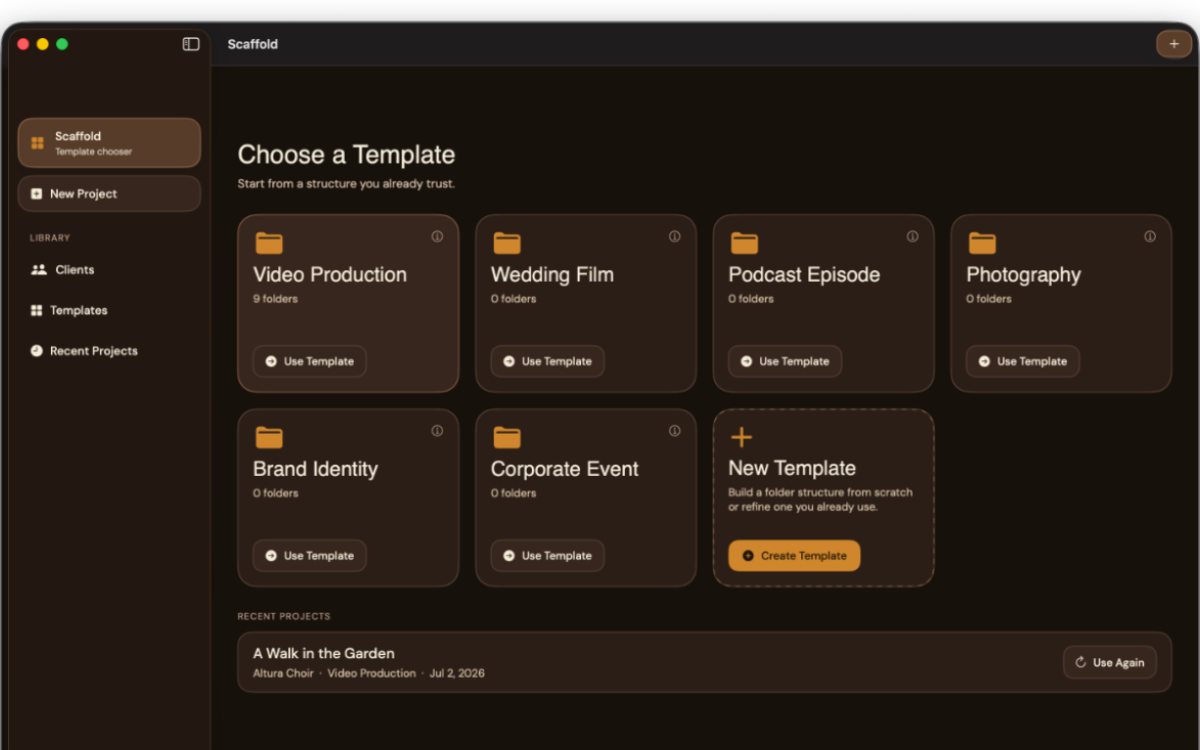 Scaffold app screenshot