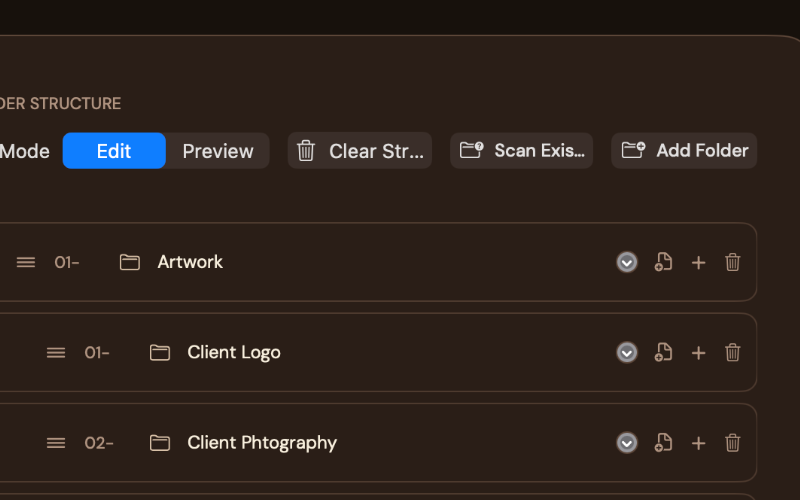 Scaffold scan folder placeholder